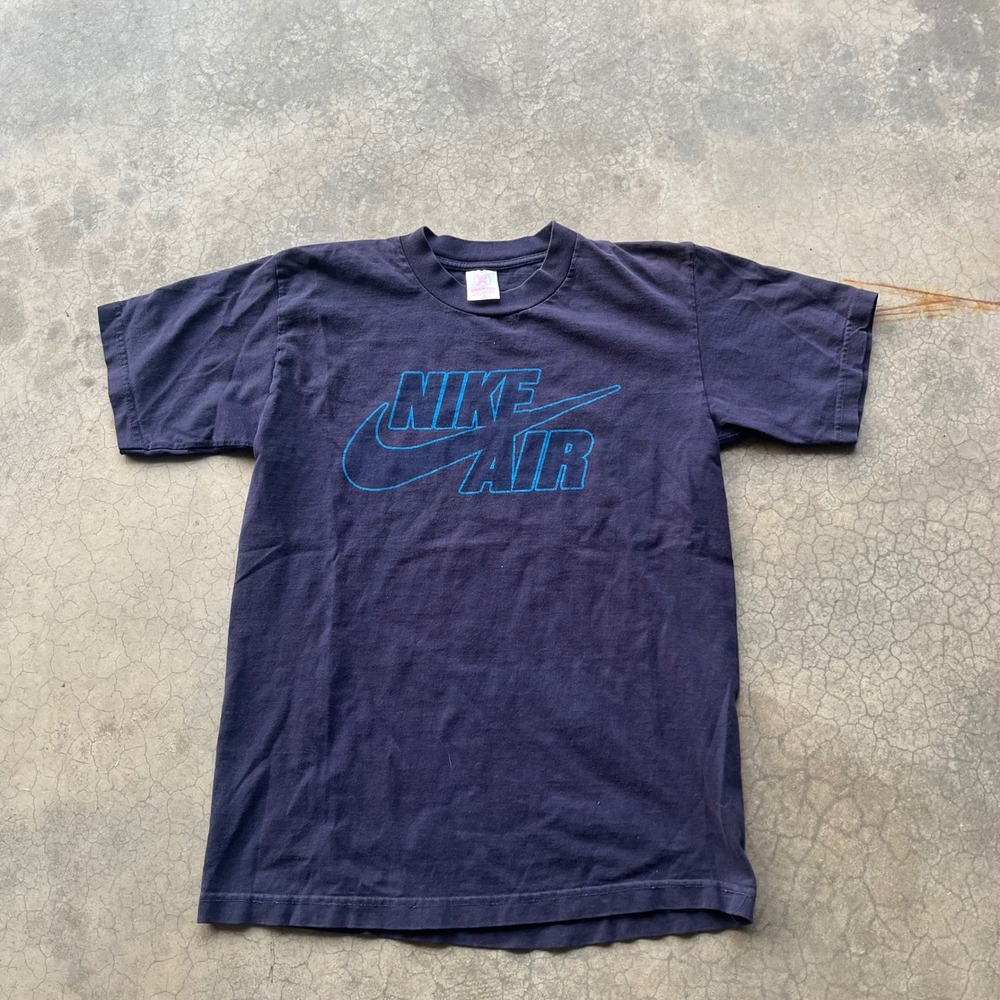 Vintage Nike Air T Shirt Navy Blue Graphic Tee Made in USA Mens Medium